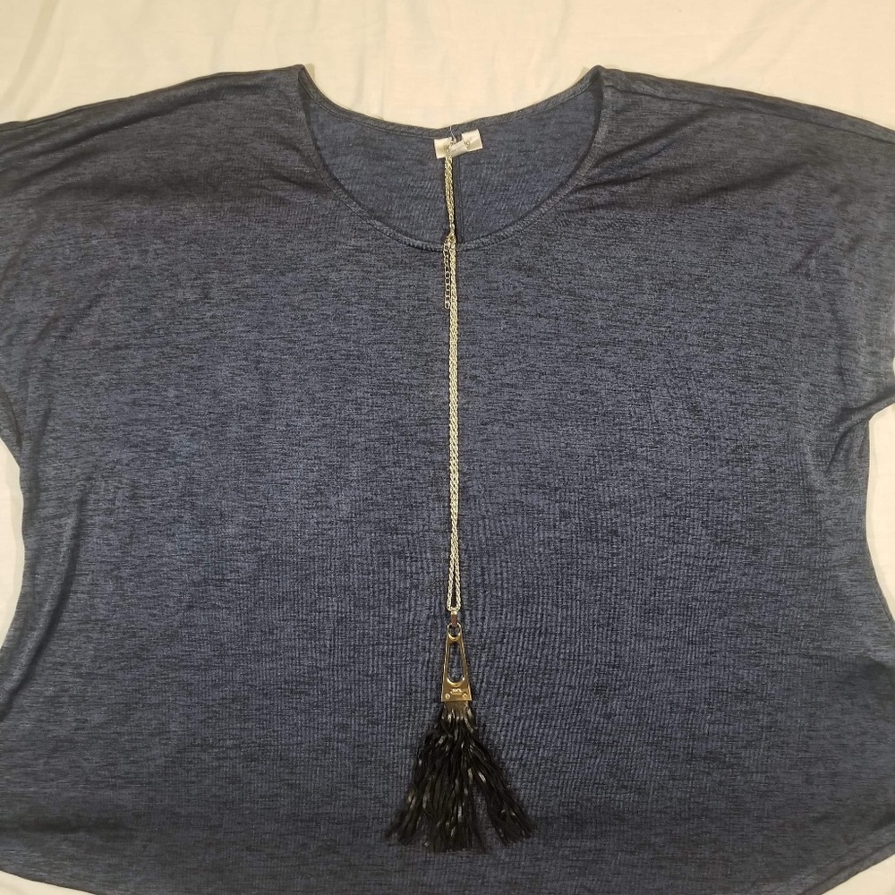 Blue Blouse with necklace